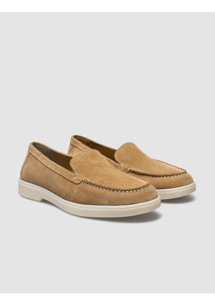 Deri Taba Süet Kadın Loafer