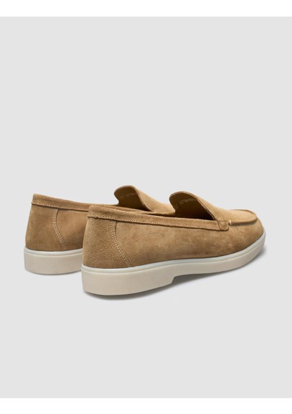 Deri Taba Süet Kadın Loafer