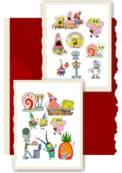 Süngerbob 2'li Sticker Paketi - Ajanda, Günlük Planlayıcı, Bullet Journal , Scrapbook, Laptop