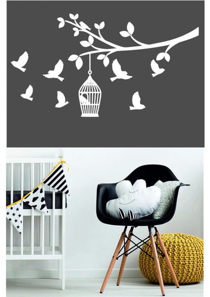 Kuşlar Duvar Sticker 110 x 60 cm