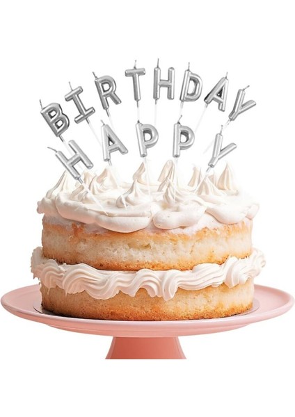 Pasta Mumu Gümüş Happy Birthday Set Mum