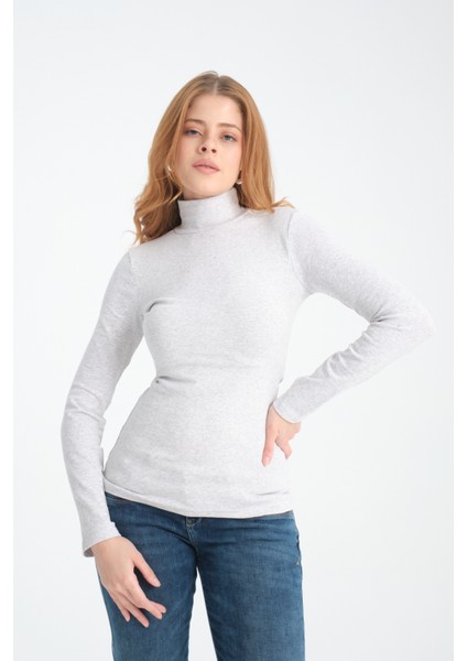 Kadın Pamuklu Balıkçı Yaka Vücudu Saran Esnek Parmak Geçmeli Body Bluz modelleri