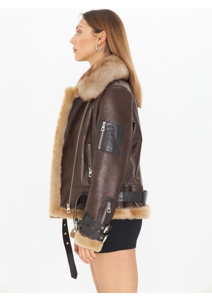 Kahverengi Deri Mont - 63 Cm, Kemerli, Vintage ve Lüks fırsatları