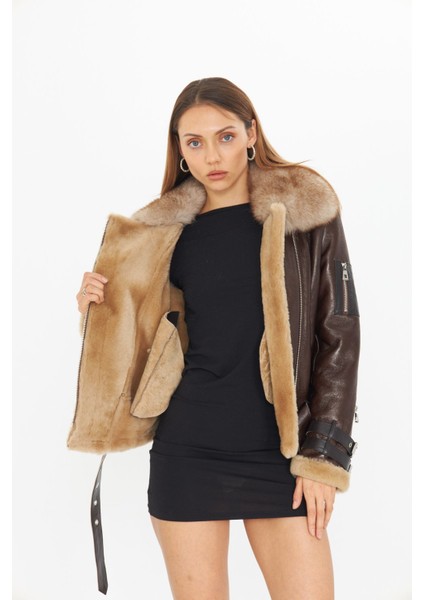 Kahverengi Deri Mont - 63 Cm, Kemerli, Vintage ve Lüks indirimleri