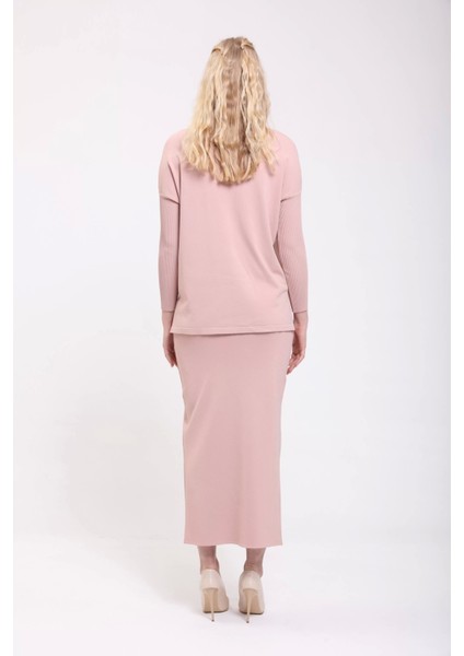 5879 Triko Tunik Pudra modelleri