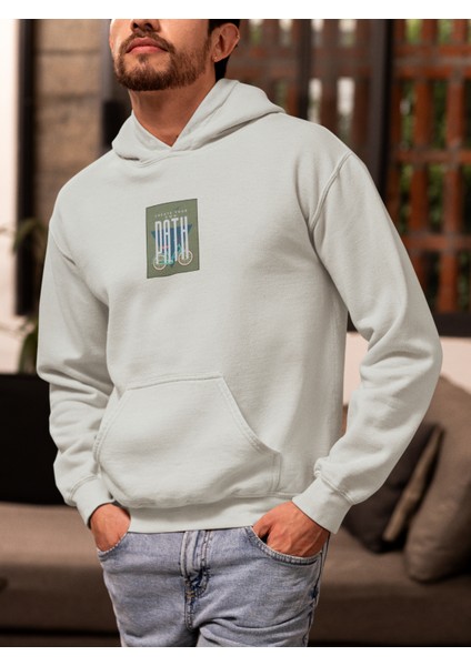 Unisex Path Baskılı Hoodie / Kapüşonlu Sweatshirt