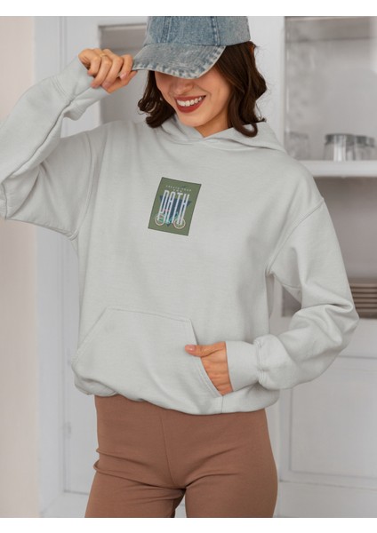 Unisex Path Baskılı Hoodie / Kapüşonlu Sweatshirt