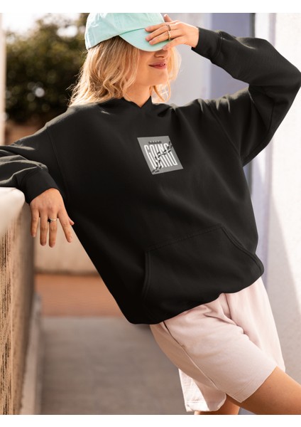 Unisex Keep Going Baskılı Hoodie / Kapüşonlu Sweatshirt