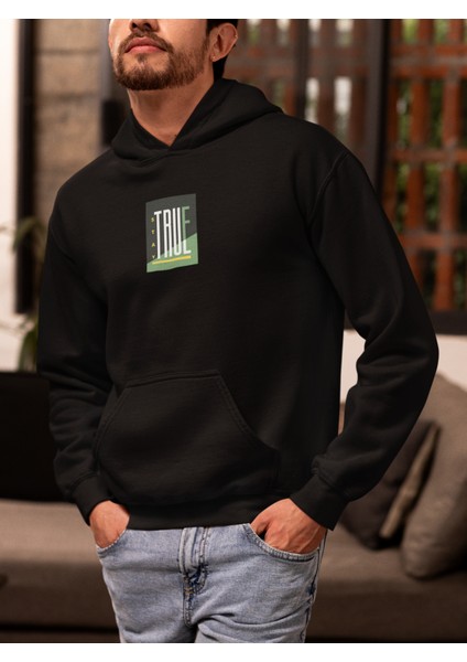 Unisex Stay True Baskılı Hoodie / Kapüşonlu Sweatshirt fiyatları