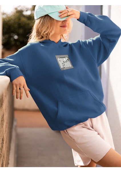 Unisex Keep Going Baskılı Hoodie / Kapüşonlu Sweatshirt