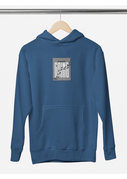 Unisex Keep Going Baskılı Hoodie / Kapüşonlu Sweatshirt