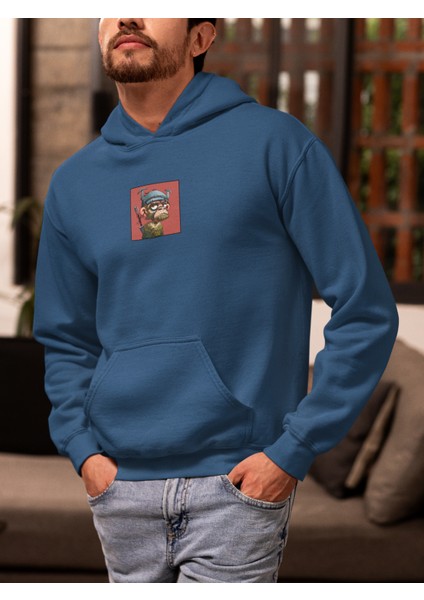 Unisex Ape Baskılı Hoodie / Kapüşonlu Sweatshirt