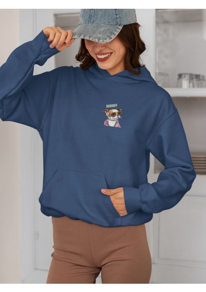 Unisex Dog Baskılı Hoodie / Kapüşonlu Sweatshirt