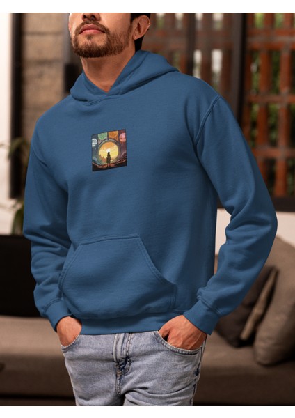 Unisex Astrology Baskılı Hoodie / Kapüşonlu Sweatshirt