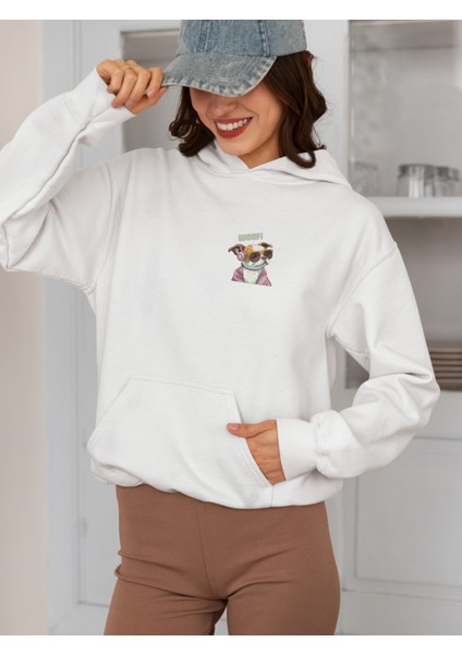 Unisex Dog Baskılı Hoodie / Kapüşonlu Sweatshirt