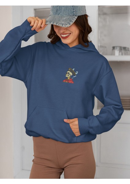 Unisex Skeleton 2 Baskılı Hoodie / Kapüşonlu Sweatshirt
