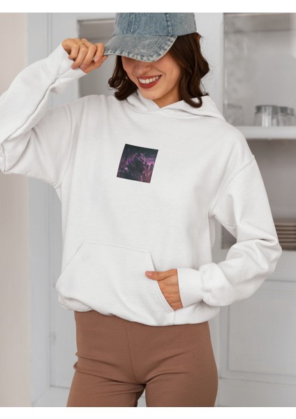 Unisex Wolf Baskılı Hoodie / Kapüşonlu Sweatshirt fiyatları