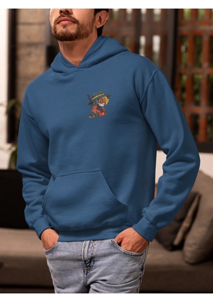Unisex Ninja Baskılı Hoodie / Kapüşonlu Sweatshirt