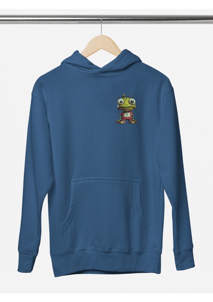 Unisex Frog Baskılı Hoodie Kapüşonlu Sweatshirt modelleri