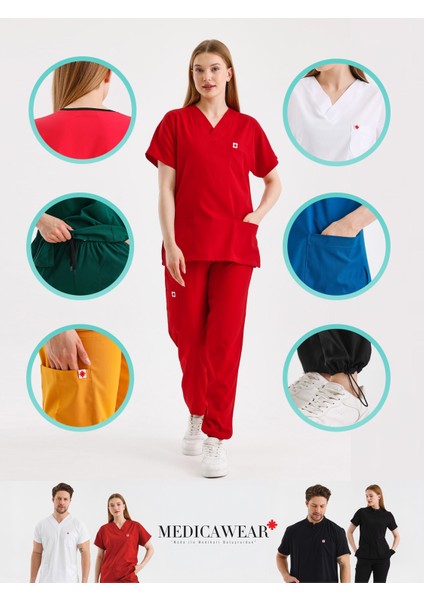 Coreflex Likralı Jogger Kadın Doktor Hemşire Takım Üniforma