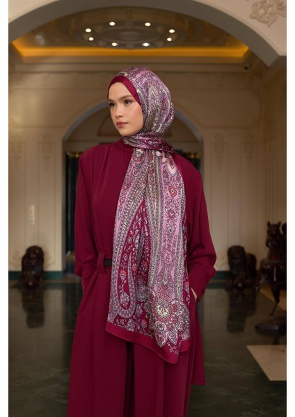 Koyu Lacivert Hardal Hint Vual Şal - 5009-28