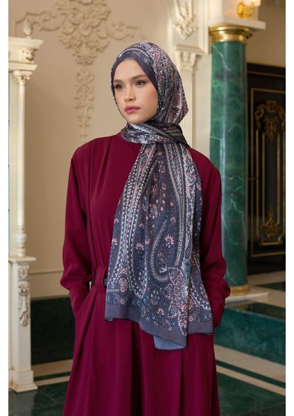 Koyu Lacivert Hardal Hint Vual Şal - 5009-28 fiyatları