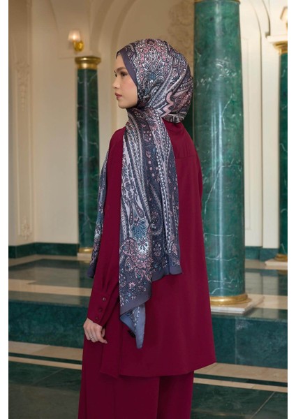 Koyu Lacivert Hardal Hint Vual Şal - 5009-28 fırsatları