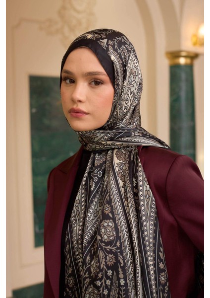 Kahve Vizon Hint Vual Şal - 5009-22