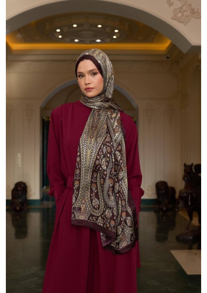 Çikolata Kahve Hint Vual Şal - 5009-16 fiyatları