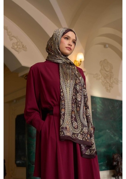 Çikolata Kahve Hint Vual Şal - 5009-16 fırsatları