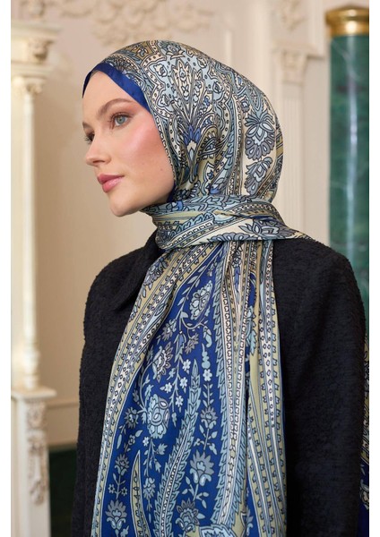 Gece Mavi Hint Vual Şal - 5009-04 fiyatları
