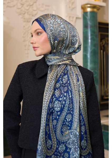 Gece Mavi Hint Vual Şal - 5009-04 modelleri