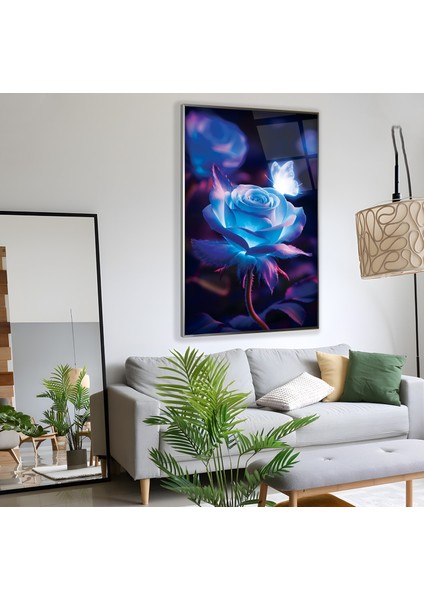 Metal Çerçeveli Canlı Gül Cam Tablo fiyatları
