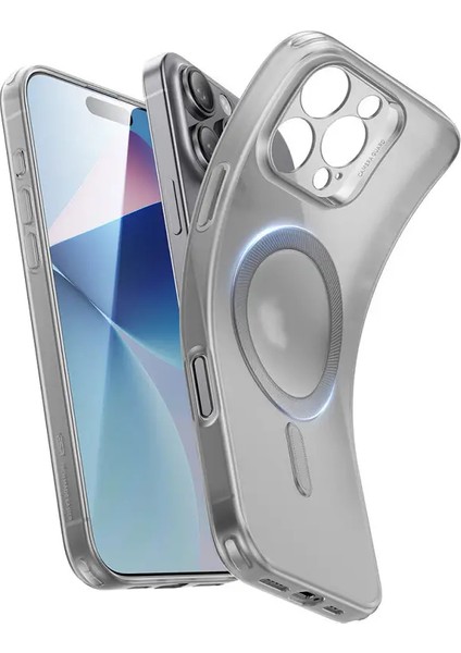 Apple iPhone 16 Pro Max Kılıf Zero Halolock Magsafe Silikon - Buzlu Gri