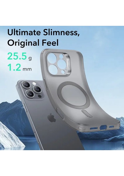 Apple iPhone 16 Pro Max Kılıf Zero Halolock Magsafe Silikon - Buzlu Gri