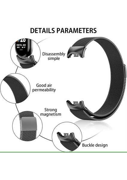 Xiaomi Mi Band 9 Uyumlu Hasır Metal Kordon