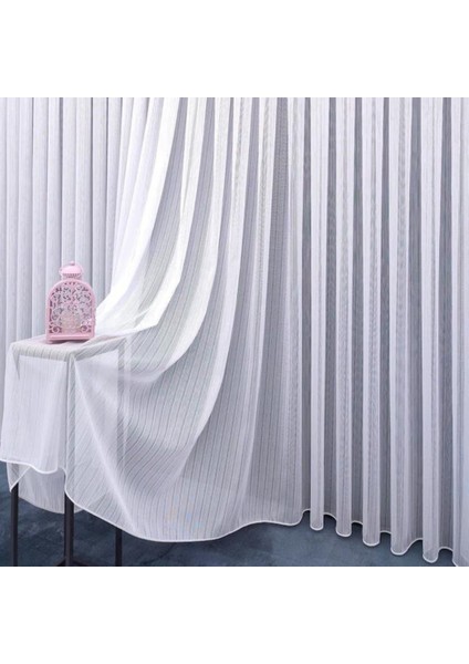 Brillant Çelik Kort Model Çizgili Modern Tül Perde Yüksek Kaliteli 1/3 Sık Pile