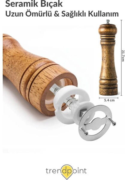 1ADET 22CM Baharat Öğütücü Premium Doğal Ahşap Değirmen Karabiber Tuz Kahve Tuz&biberlik fırsatları