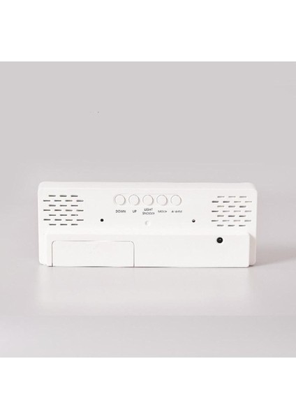 Rgb Renkli LED Ayna Tasarımlı Dekoratif Ses Kontrollü Dijital Termometre Saat Alarm Çalar Saat