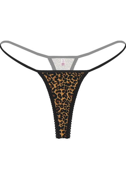 Beruflic Leopar Desenli Kadın String