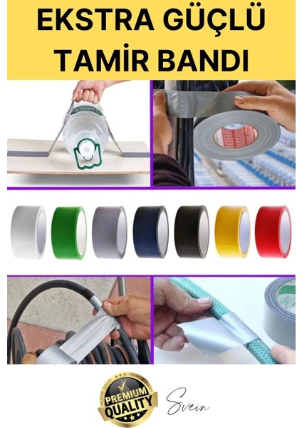 20 Adet 10 mt Sarı Tamir Takviye Kapatıcı Güçlü Onarım Bandı Su Geçirmez Sızdırmaz Dayanım Çatlak