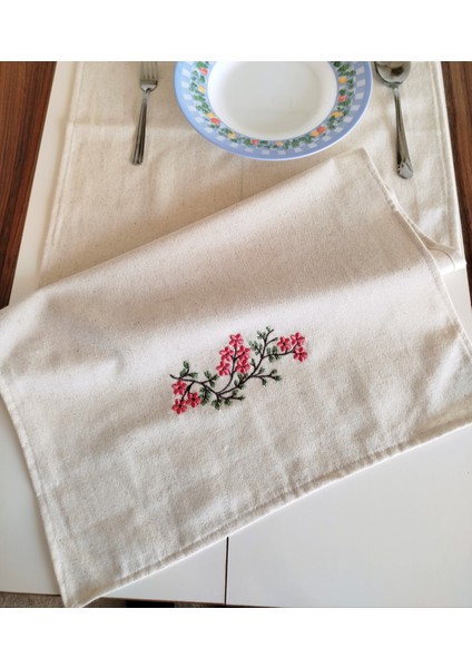 Buldan Ham Keten Otantik Yumuşacık Nakışlı 45X145 cm Runner