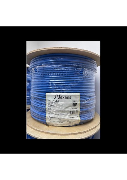NEX1611TB5, Cat6, 500M, 23AWG (0,58MM), Utp, %100 Bakır, Lszh Halogen Free, Makara, Kablo (Mavi)