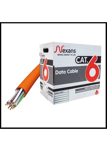 NEX1611TFA, Cat6, 305M, 23AWG (0,58MM), Utp, %100 Bakır, Lszh Halogen Free, Kablo (Turuncu)