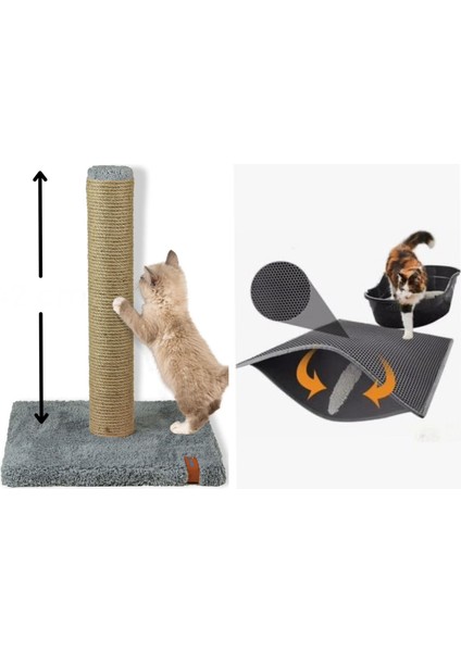 Kedi Tırmalama Tahtası ve Kedi Elekli Tuvalet Önü Paspası