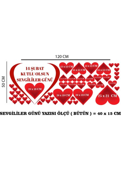14 Şubat Sevgililer Günü Mağaza Vitrin , Duvar, Cam , Kapı Sticker Takımı S1474532585