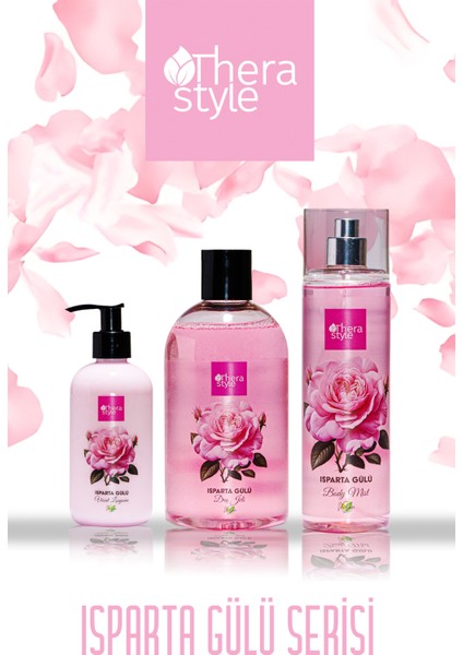Isparta Gülü Duş Jeli 500ML El & Vücut Losyonu 250ML Vücut Spreyi 200ML (3'lü Set) | Besleyici