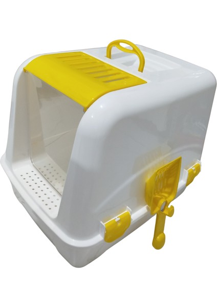 Büyük Boy Kapalı Kedi Tuvaleti Kapılı Kürekli