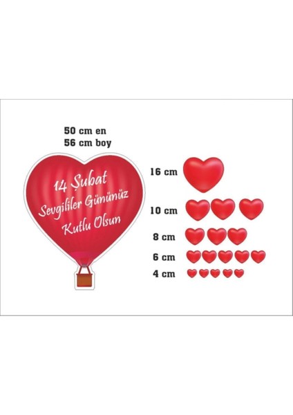 Sevgililer Günü Cam Sticker Yapışkanlı