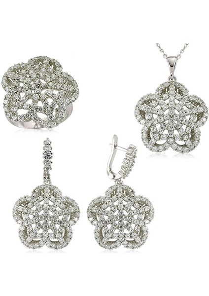 Gümüş Çiçek Bayan Set